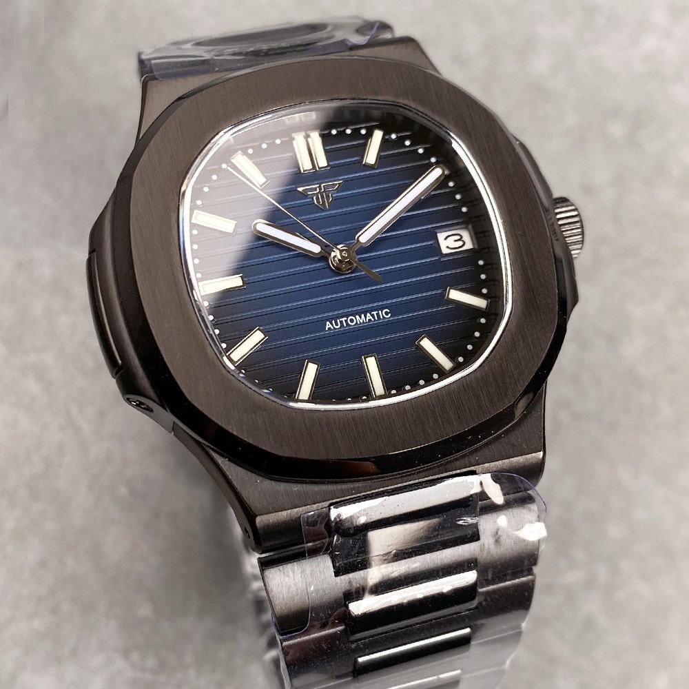 20ATM Tandorio 40mm Black PVD Sapphire Glass Automatic NH35 Movement Men Watch