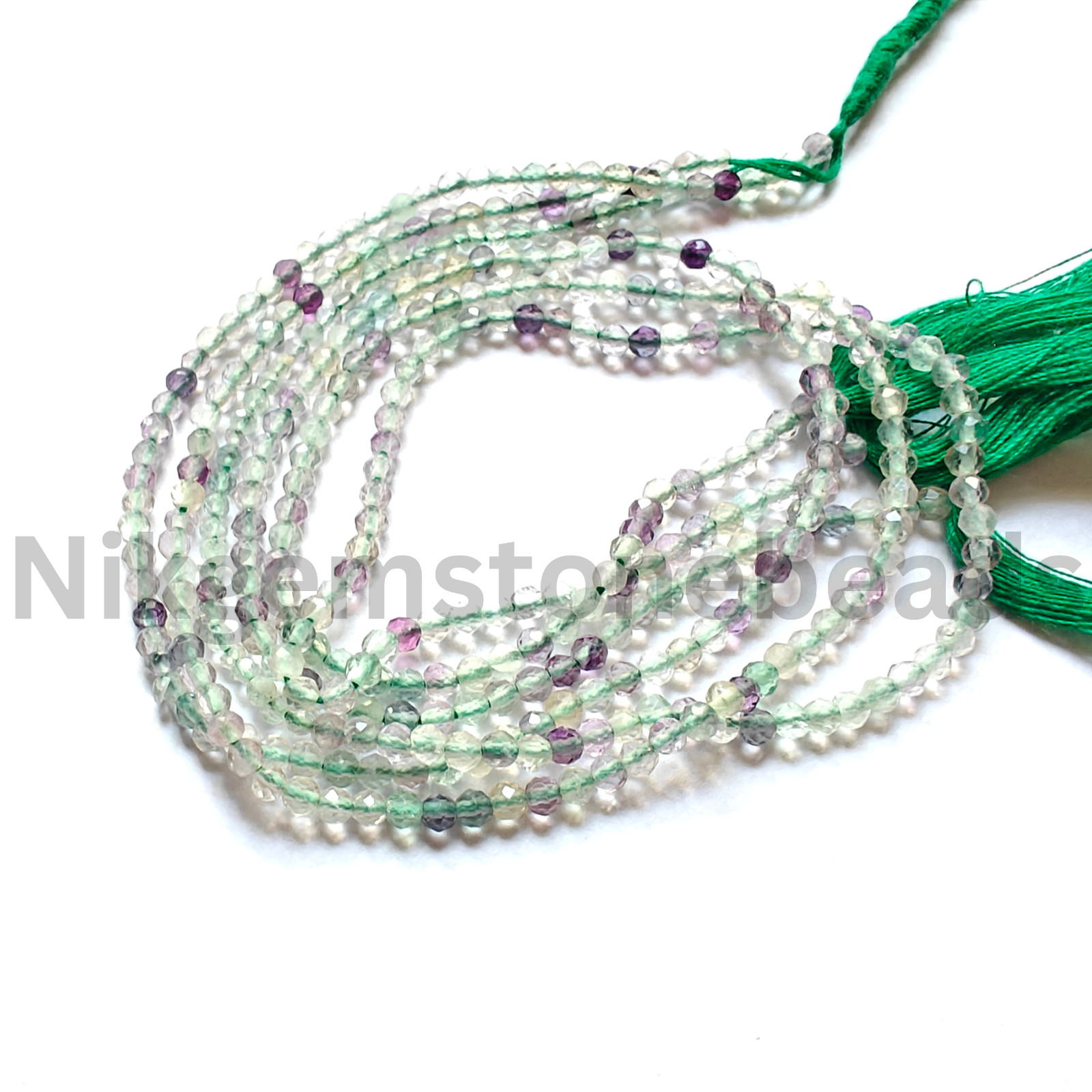 Natural Multi Fluorite Gemstone, Micro Faceted Round Cut Beads, 2.75-3.00 MM.