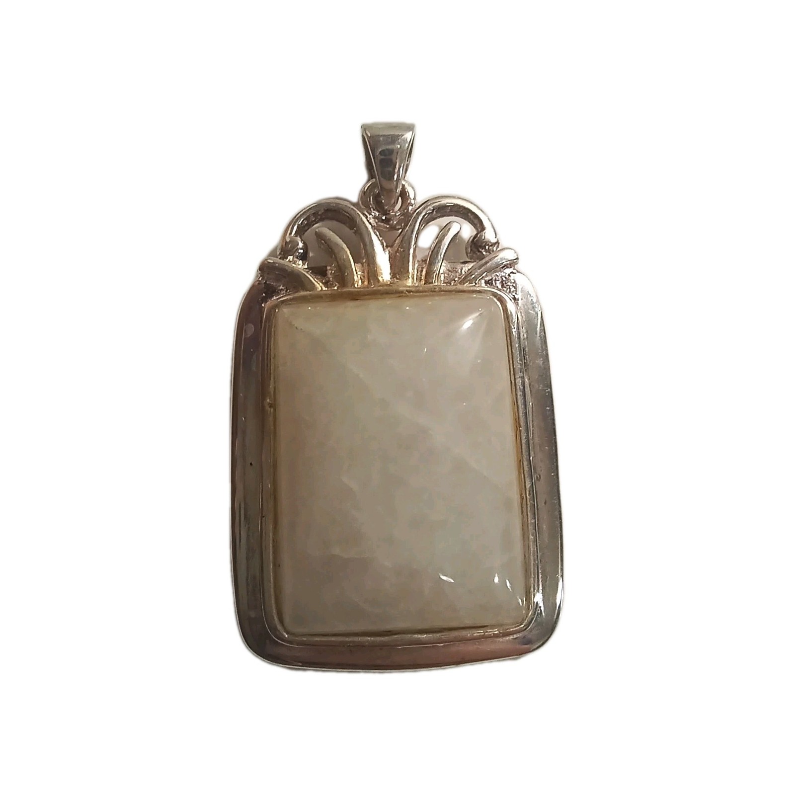 Moonstone Square 925 Sterling Silver Pendant