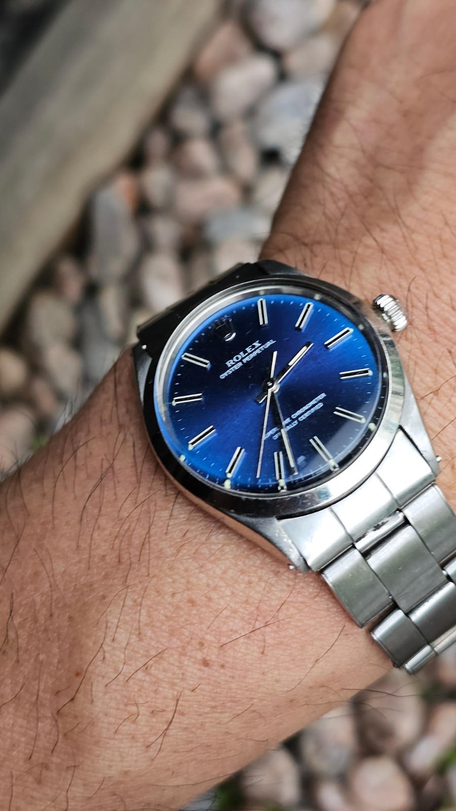 Rolex Oyster Perpetual 1002 Blue Dial Men’s Automatic Watch 1969
