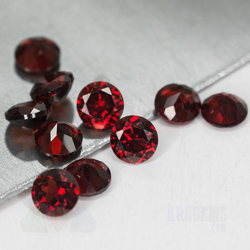 Natural Garnet Gemstone VS 2mm 3mm 4mm 5mm 6mm Loose Round Faceted Red Brown AAA