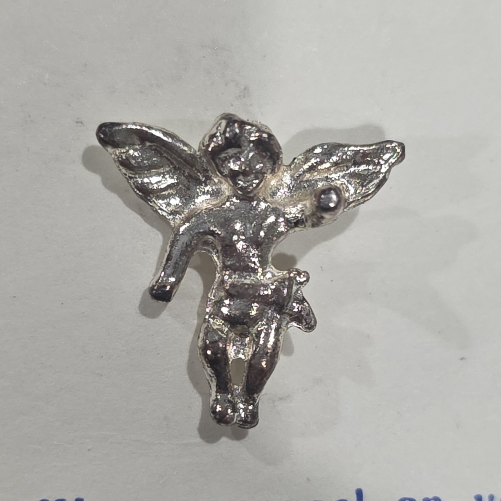 Angel on My Shoulder Silver Metal Angel Pin, Clutch Back, On Card