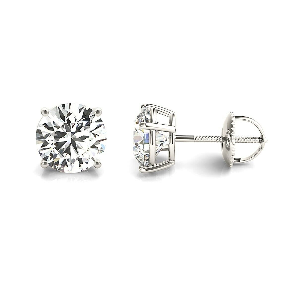 14K Gold Lab Grown Diamond Stud Earrings IGI Certified 2.00 Ct-8.00 Ct E VS1