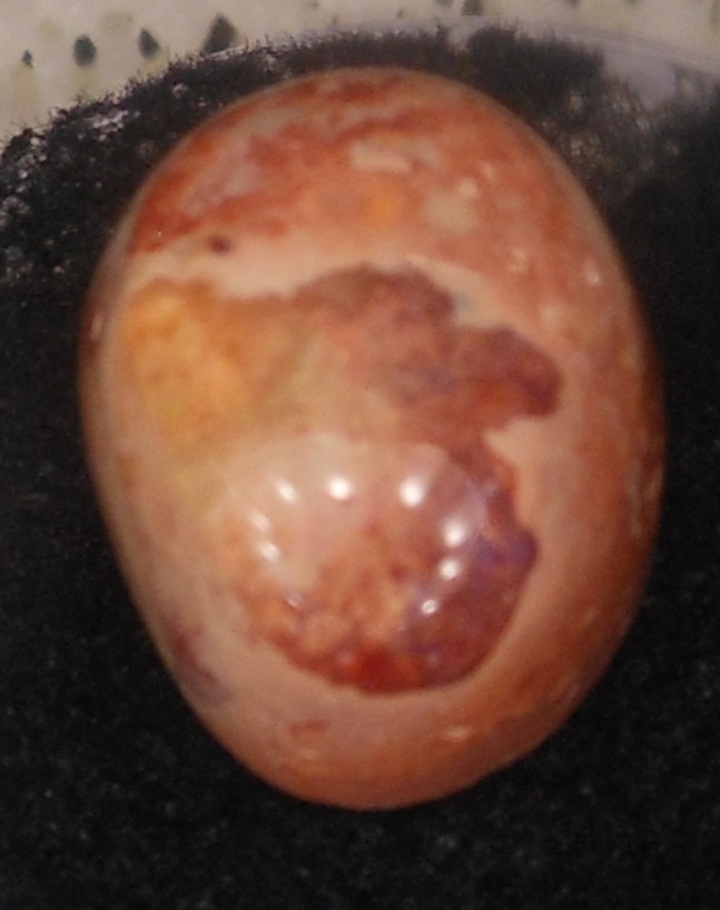 6.90ct Mexican Fire Opal 12.8mm x 10.5mm x 7.2mm in Host Rock Shaped Opal