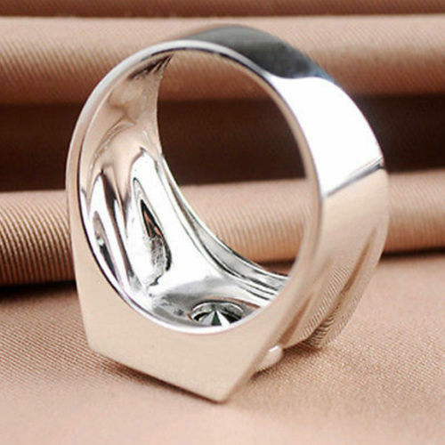 Simulated Round Cut 2.10Ct Green Lantern Power Ring In 935 Argentium Silver