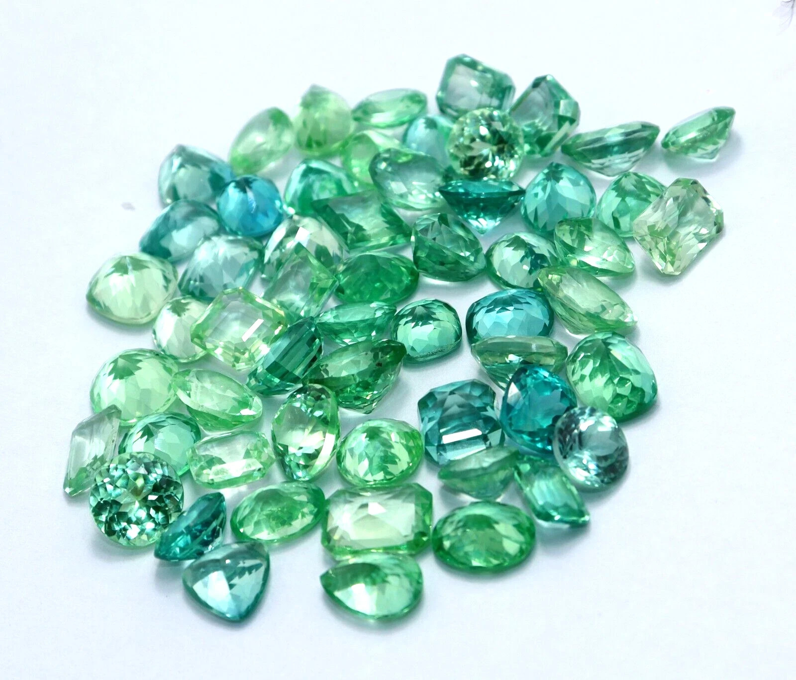 50 Ct Certified Natural Blue Green Parti Sapphire Mix Cut Loose Gemstone Lot
