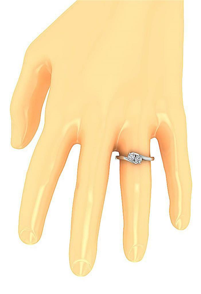 Forever Us 2 Stone Annicersary Ring I1 G 0.55Carat Genuine Diamond 14K Rose Gold
