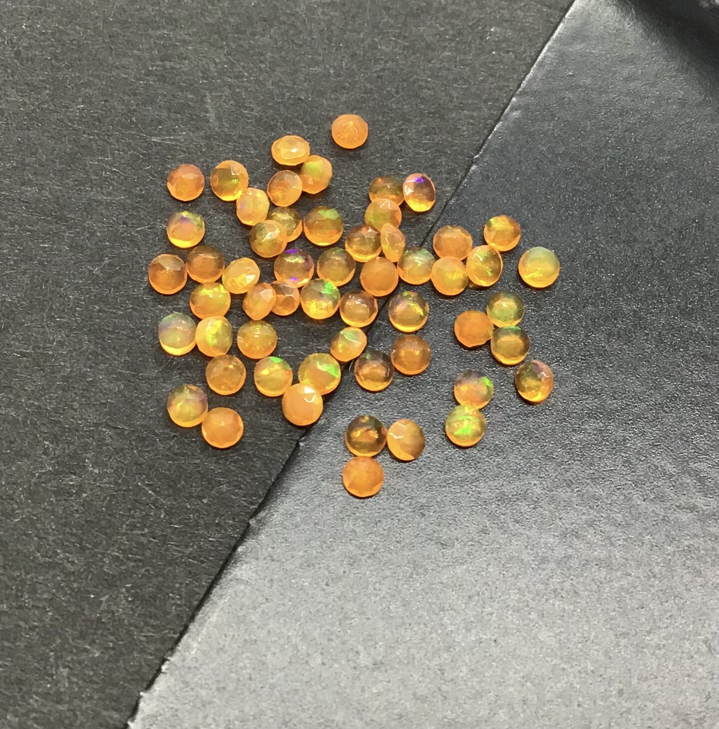 Ethiopian Opal Fire Orange Round Cut AAA Natural Loose Gemstone Assorted Jewelry
