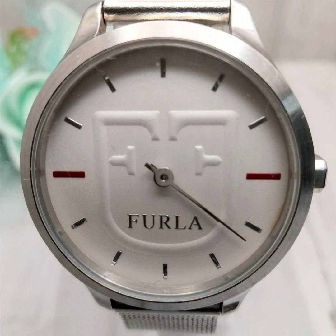 Working Item Furla Wristwatch Ladies’ Unisex Brand Logo Mesh Belt