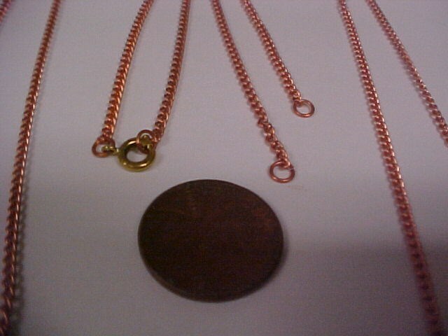 36 VINTAGE COPPER COATED STEEL SPLIT CHAIN PENDANT READY 12.5″ NECK CHAINS 1163
