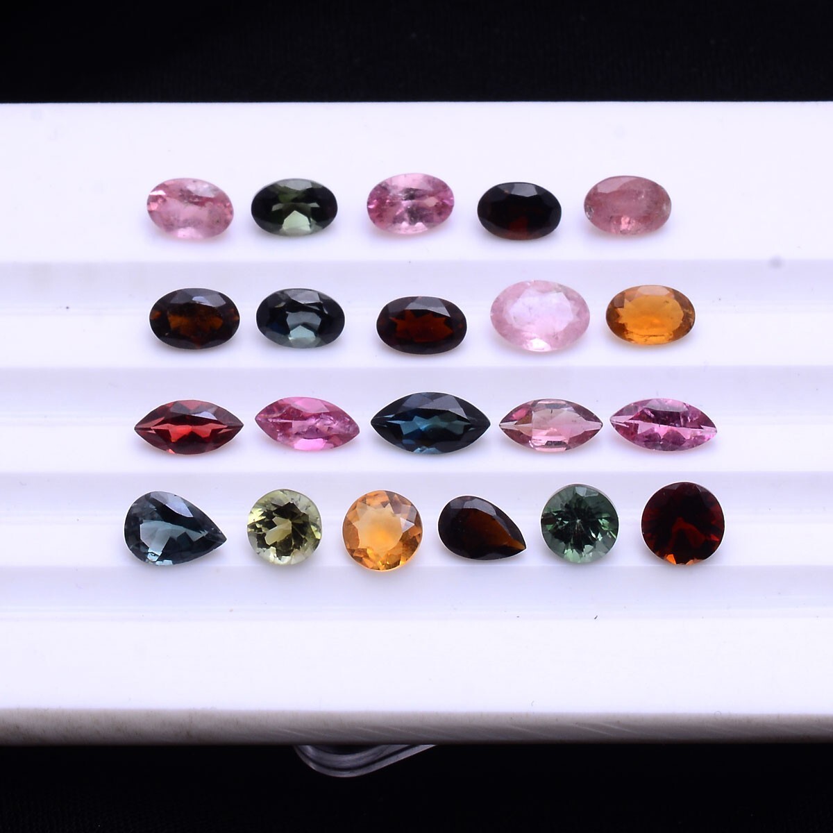 21 Pcs Natural Tourmaline Multi-Color 4.77mm-7.83mm Sparkling Loose Gemstones
