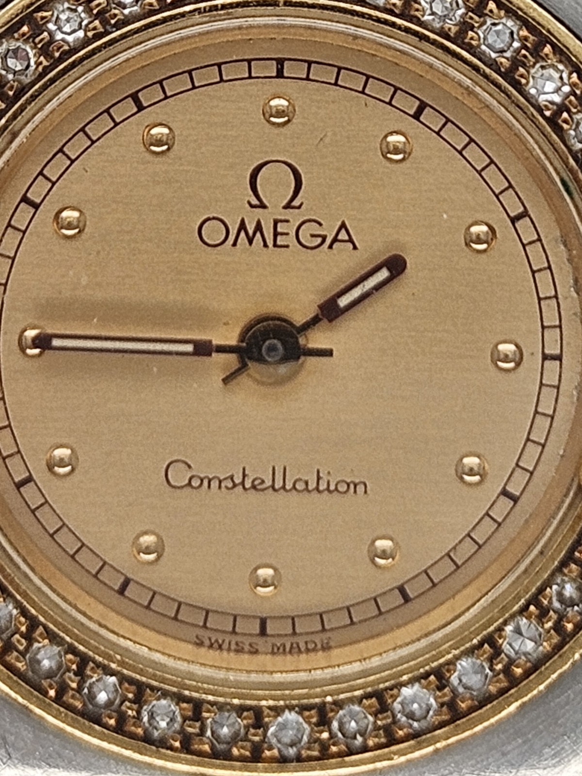 LADIES OMEGA CONSTELLATION WATCH 18K GOLD AND STAINLESS STEEL WITH DIAMONDS