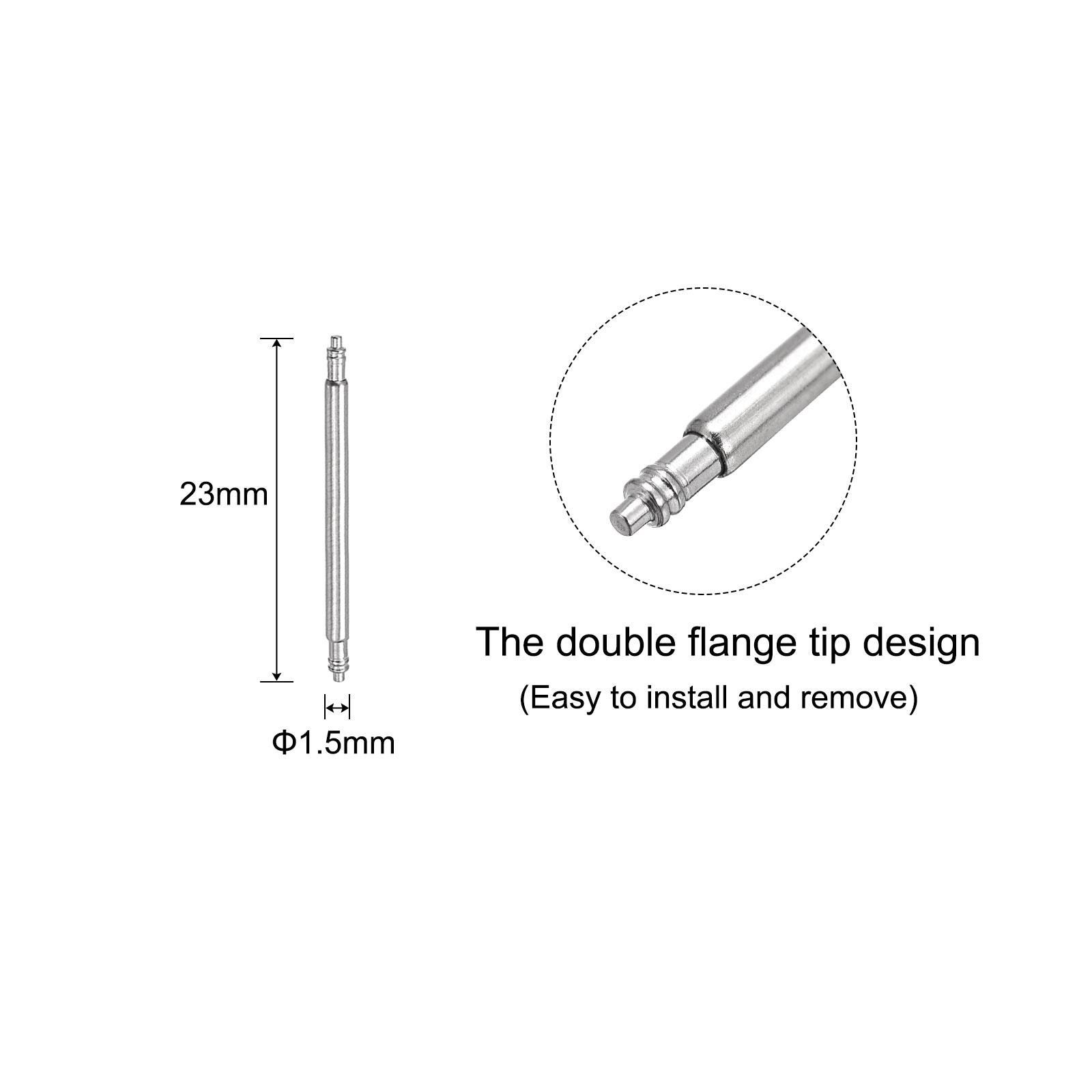 200pcs Watch Band Link Pin 1.5mm Dia Spring Bar Pins for 21mm Watch Band Strap