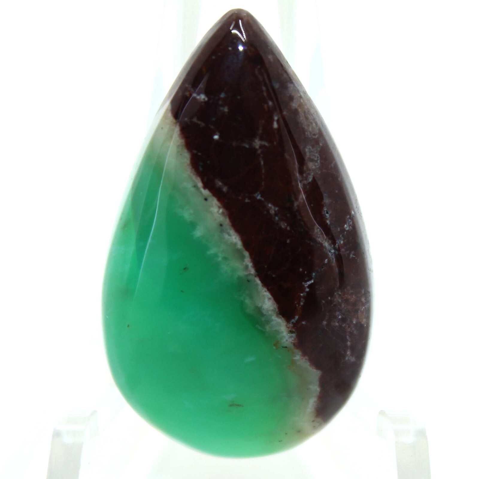 27.80 Cts Gorgeous Bio Chrysoprase Gemstone Pear Cabochon Loose Gemstone 29x17x6