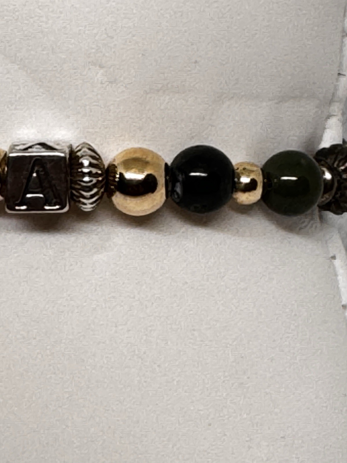 Vintage Sterling Silver NANA Bracelet 8.5” 22.4g Natural Jade Beads Toggle