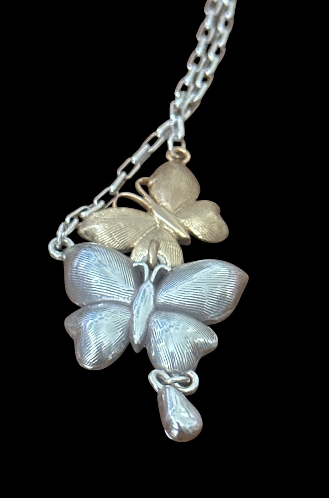 Brighton Everbloom Flutter necklace -2 butterflies- gold &silver color- crystals