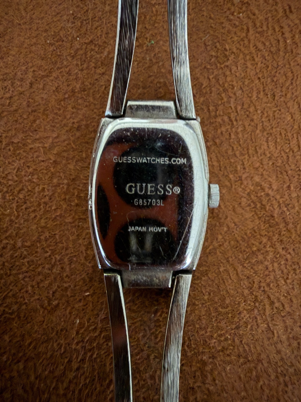Guess Women’s Pink Dial Crystal Bracelet Watch AS IS Not Working Repair Parts