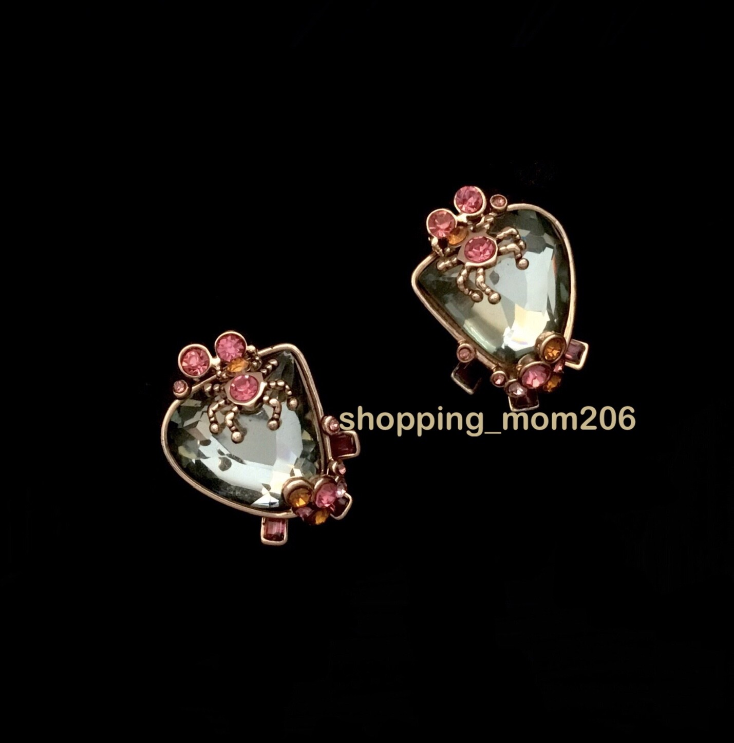 MIMCO Rose Gold Tone w/Cut Crystals Stud Earrings