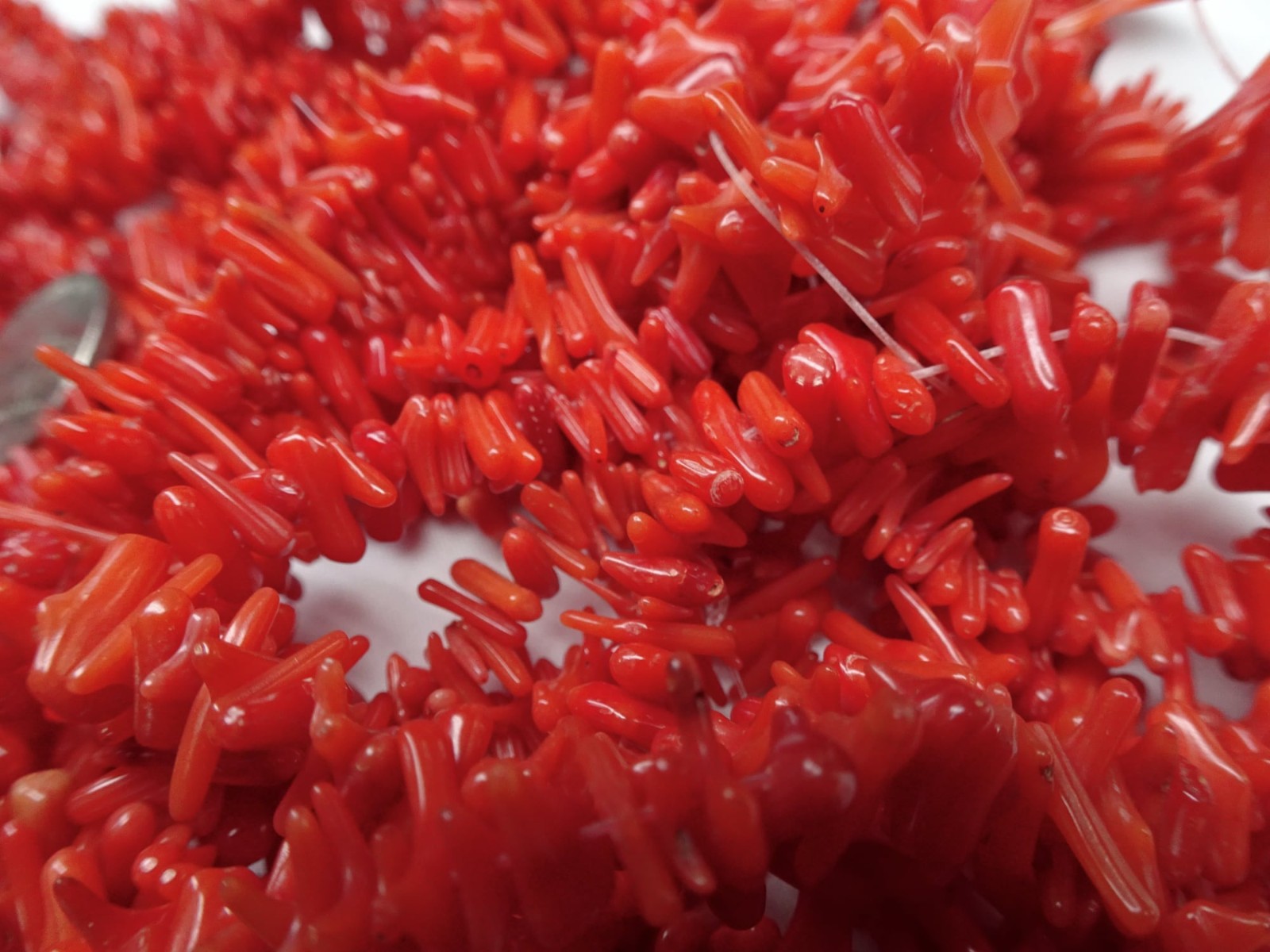 TWO 15 1/2″ Strands Small Red Coral Branch 5-12mm Long Beads CD A87 DNG