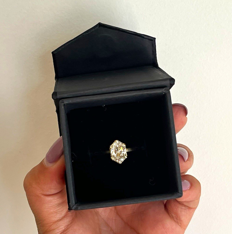 14k Yellow Gold Marquise White Diamond Prong Engagement Ring Women’s 6.5
