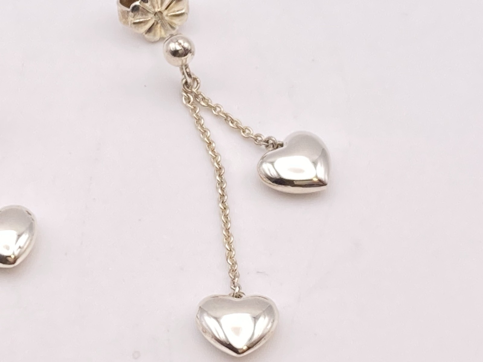 Tiffany & Co. Double Heart Drop Dangle Earrings 3.9g