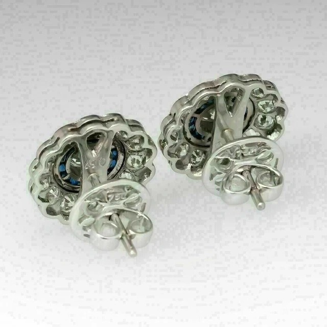 2.4Ct Round Cut Moissanite 14k White Gold Plated Party Wear Ladies Stud Earrings