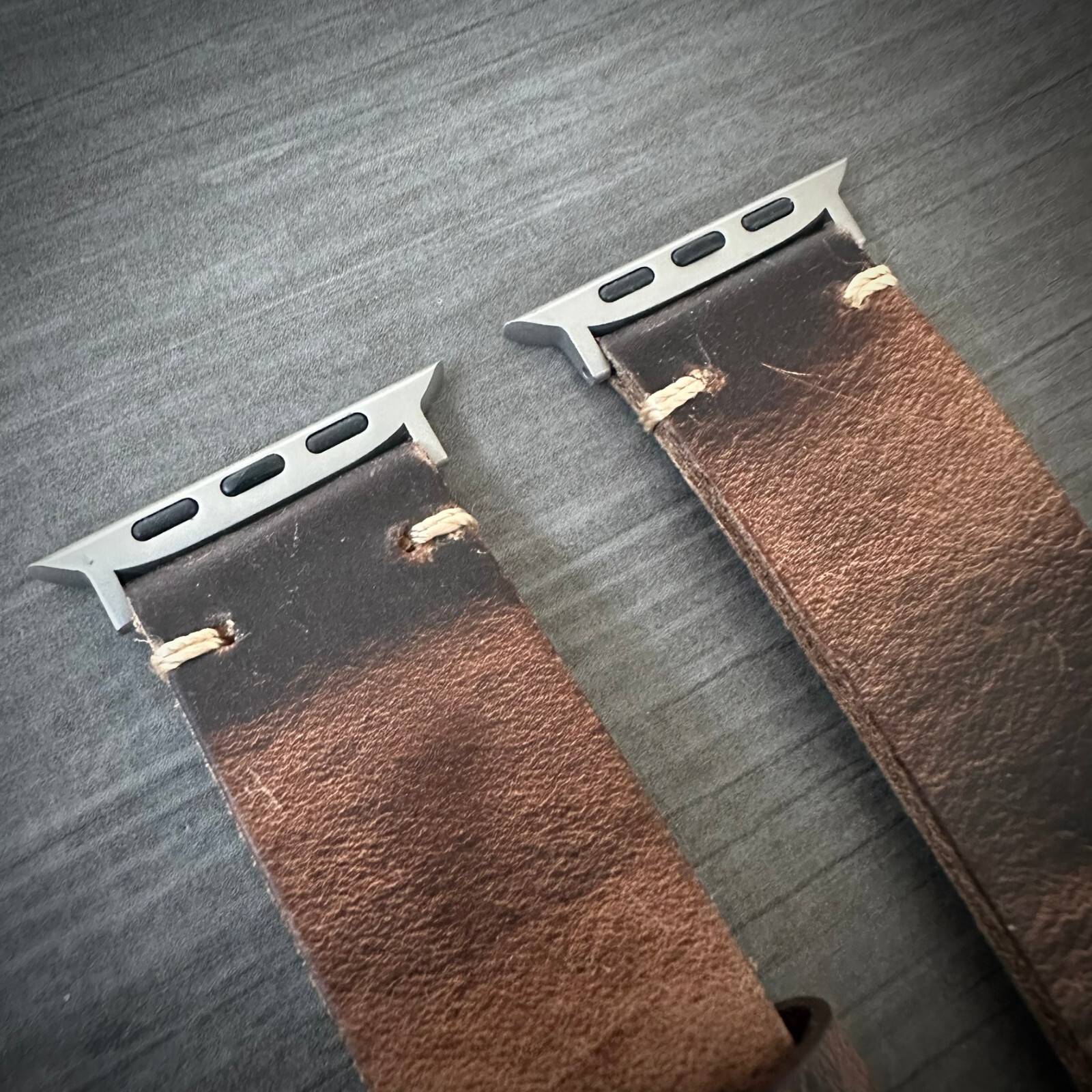 Thick Rustic Brown Leather Watch Strap Band For NEW Apple Watch ULTRA 1 2 49mm