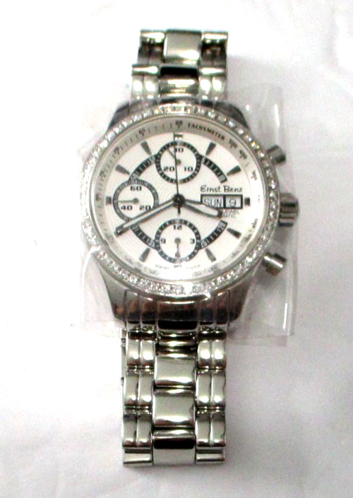Ernst Benz Chronoscope GC20122D 40mm Polished SS, Diamond Bezel, automatic watch