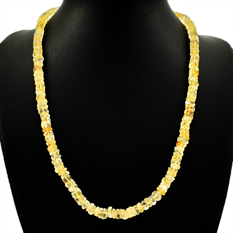 Exclusive 190.00 Cts Earth Mined Untreated Citrine Beads Necklace JK 01E166