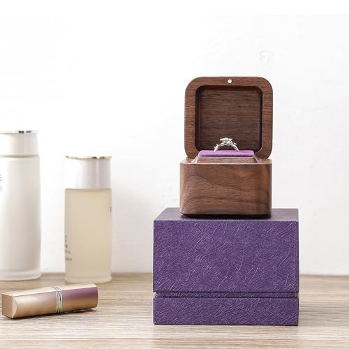 Walnut Wood Engagement Ring Music Box Tune：You are my sunshine Walnut wood
