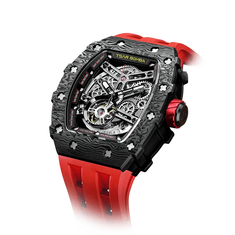 Tsar Bomba Elemental-Carbon Fiber Automatic Passion Red Watch – TB8208CF-39