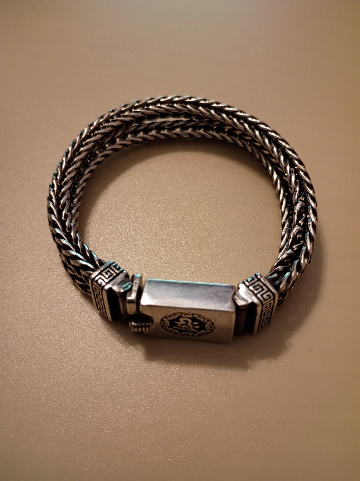 Woman’s 925 Sterling Foxtail Double Chain Bracelet 7″ New Safety Lock Exc Cond!