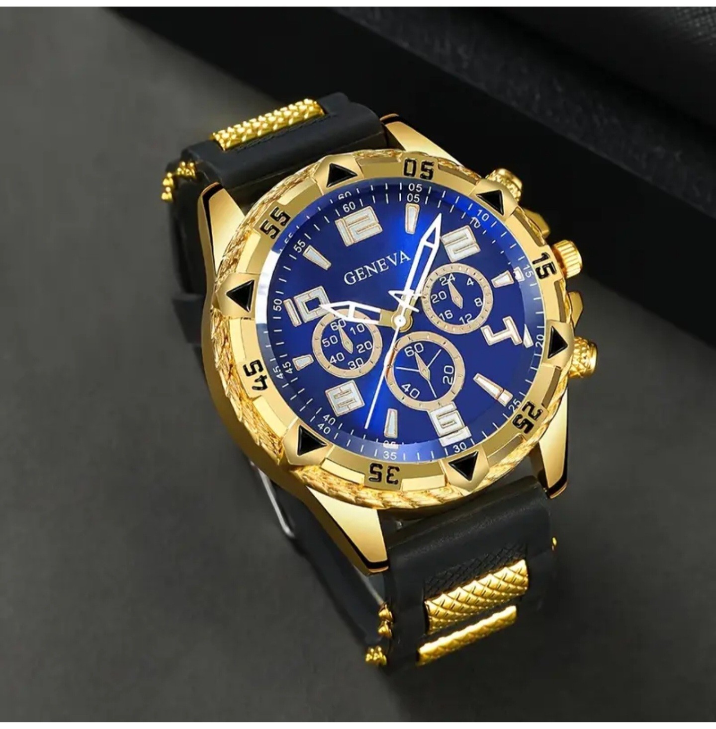 Watch Gold Blue And Black Colours