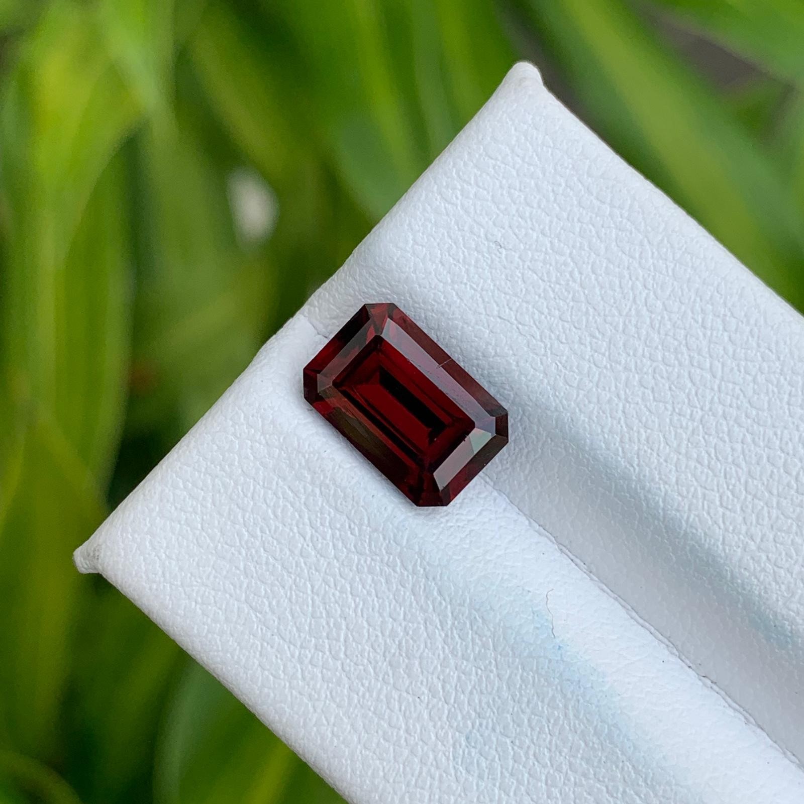 Natural Red Garnet 3.65 Cts Octagon Cut SI Clarity Loose Gemstone Tanzania