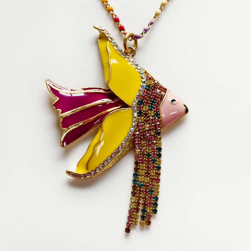 16″ Zara Sea Life Fish Pendant Necklace Gift Retro Women Party Vacation Jewelry