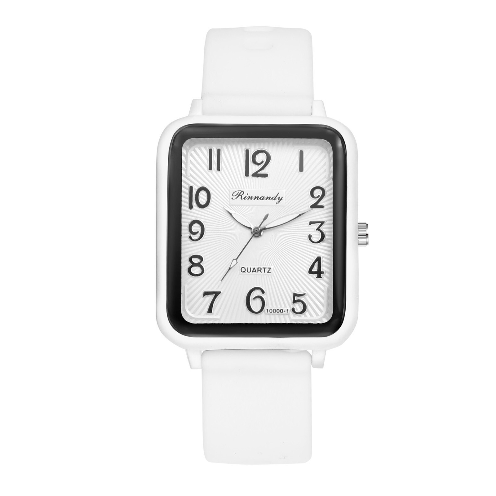 Men Women Boys Girls Sports Silicone Simple Square Dial Teens Quartz Wrist Watch