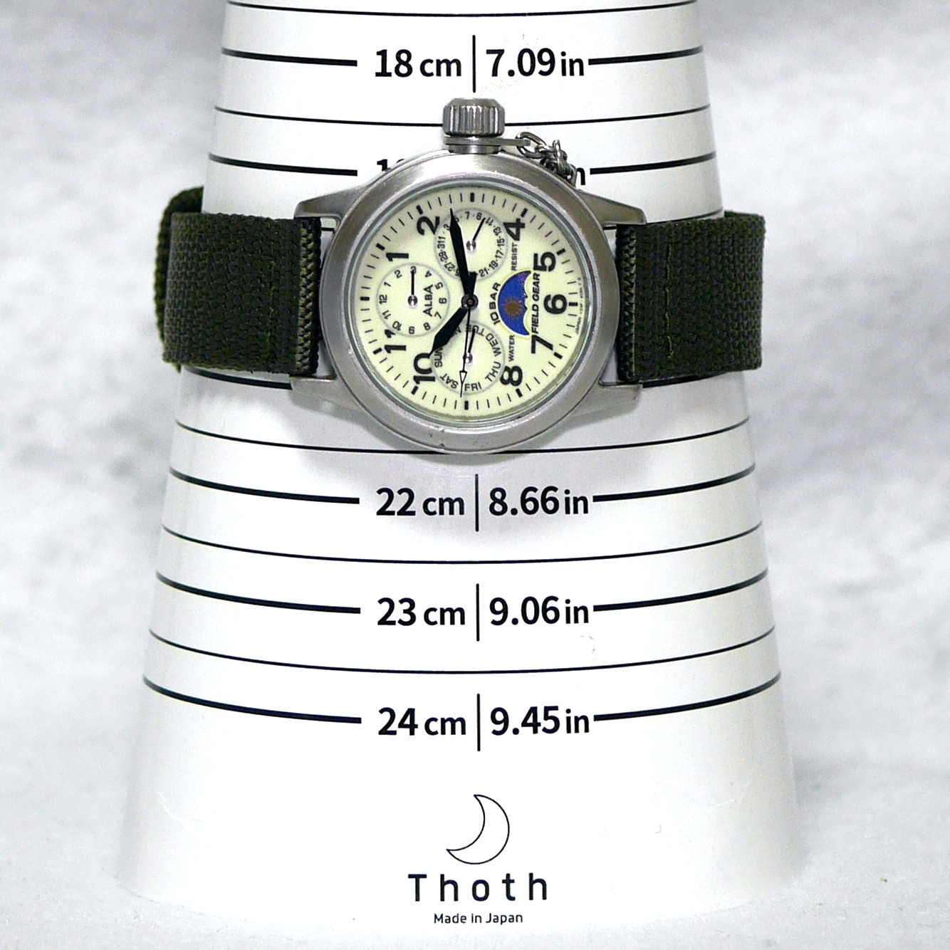 SEIKO ALBA FIELD GEAR V33F-6C50 Sun&Moon Triple Calendar Men’s Watch 1996 Japan
