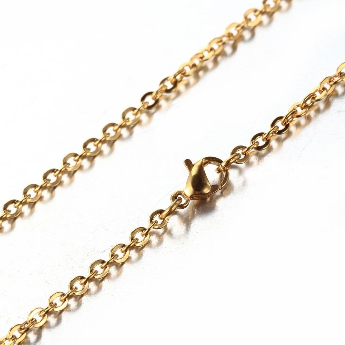 1.5-3.2mm Wholesale Men Women Stainless Steel Gold Cross Chain Necklace Jewelry