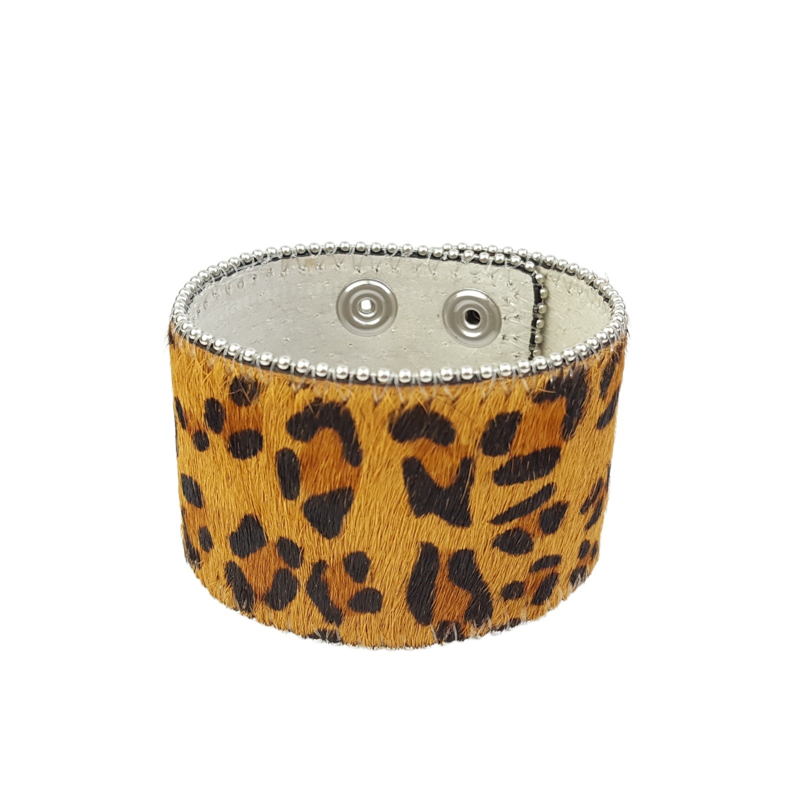 Leopard Hair on Cow Leather Band
