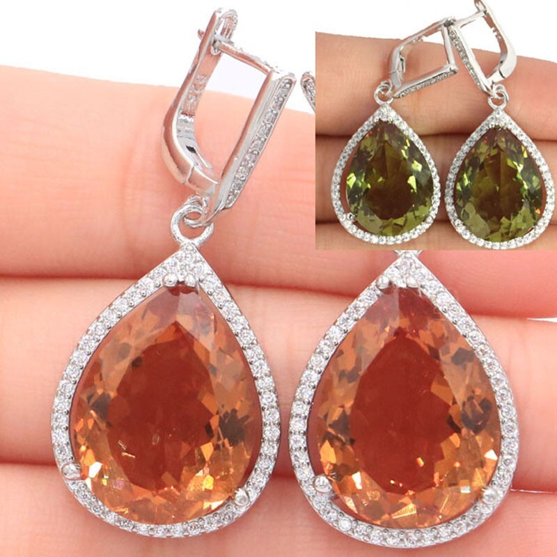 Buy 4 Get 1 Free 16g Kunzite Tourmaline Alexandrite Topaz CZ Silver Earrings
