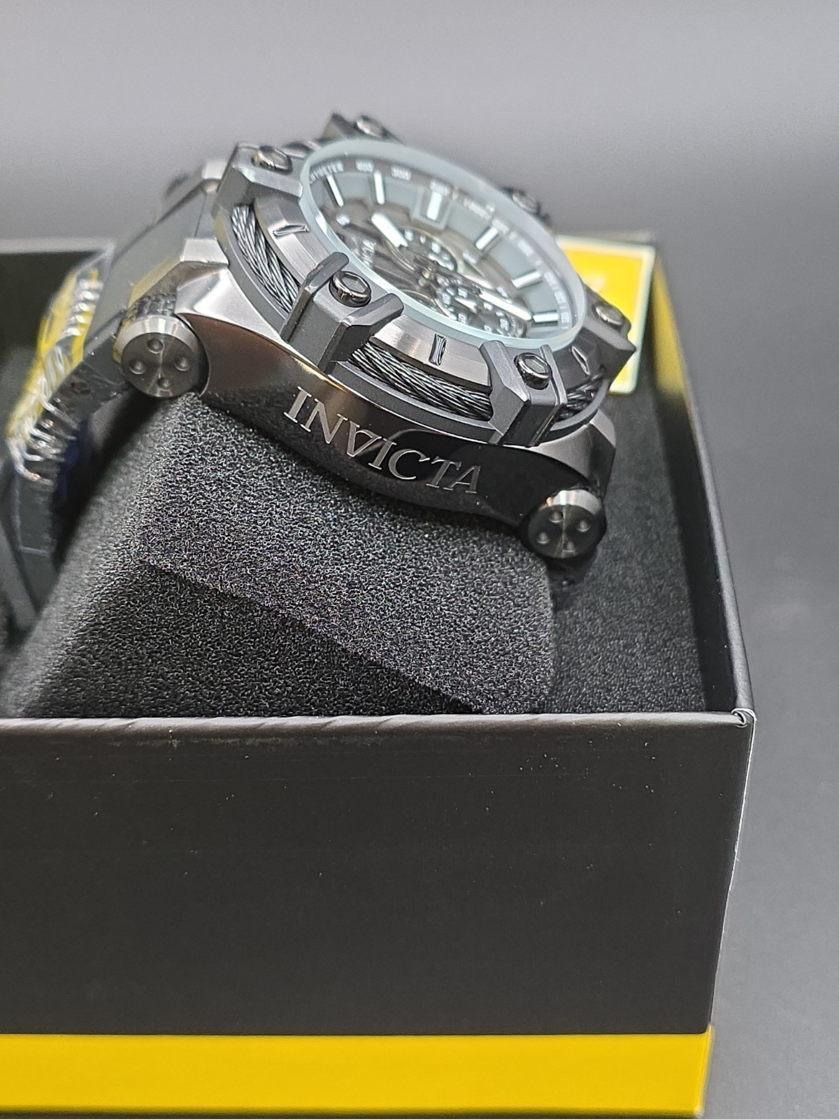 Invicta Bolt Cable Surge Men’s 52mm Triple Black Stealth Chronograph Watch 35550