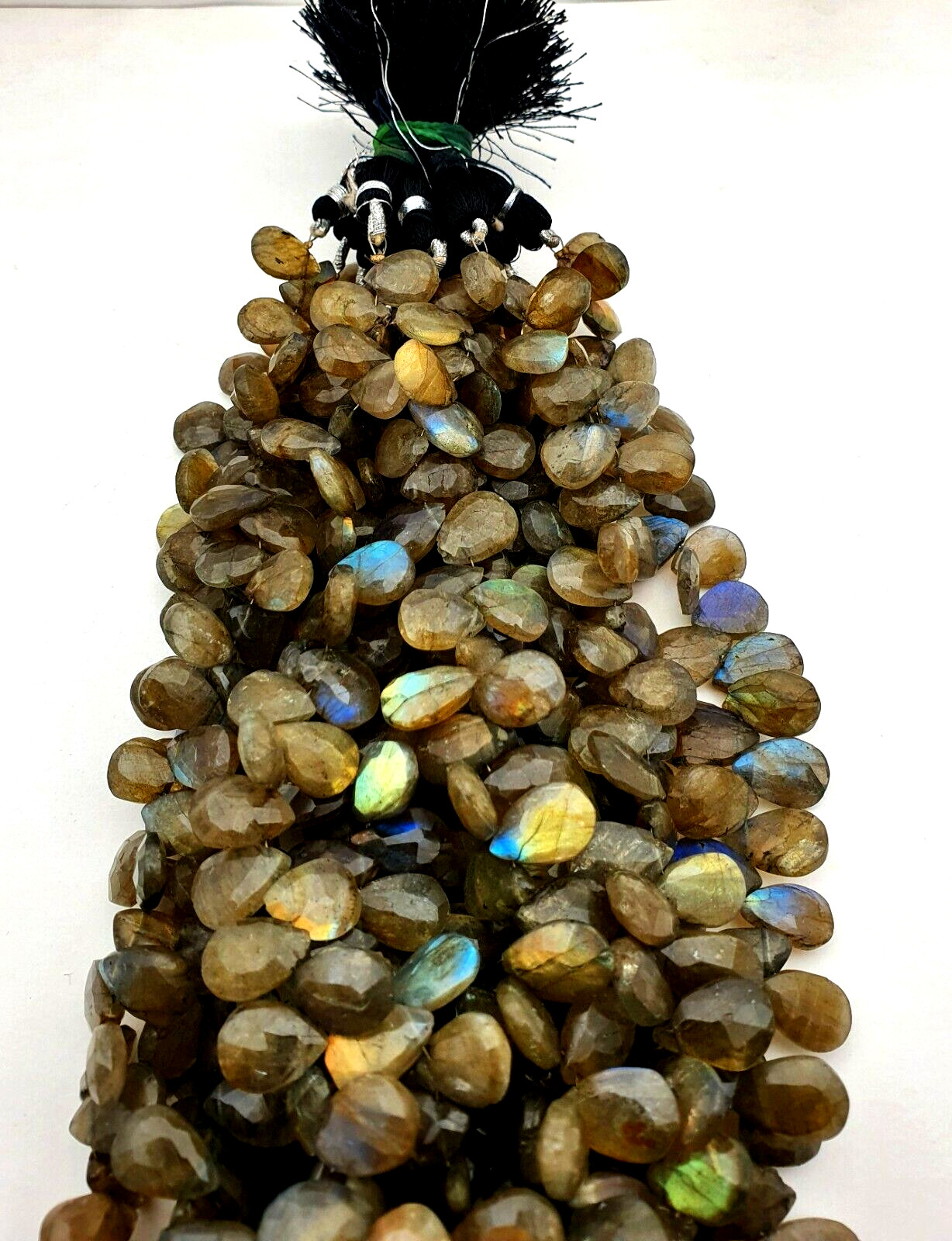 Natural Labradorite Tear Cut Bead Strand 7.50 Inch 18 CM 180 CT 8×12-10×16 MM