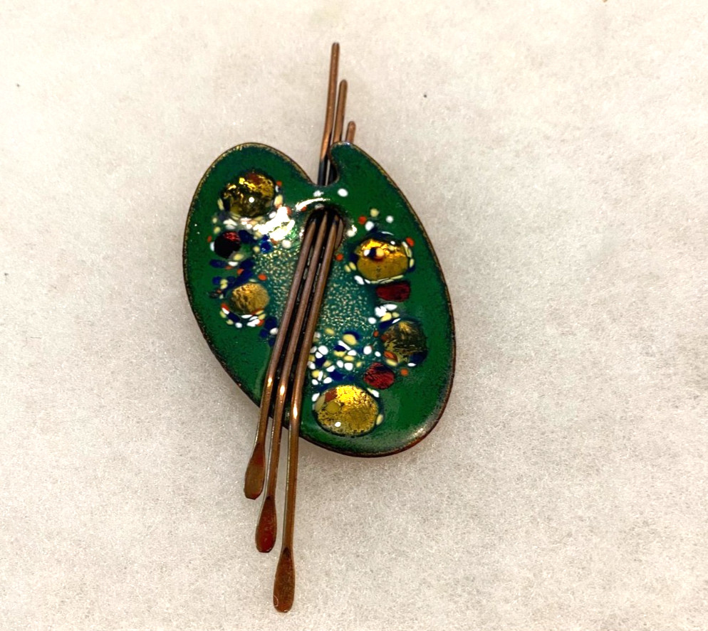 Vintage Matisse Copper Palette Pin – 4 inches long and 1 3/4 inches wide