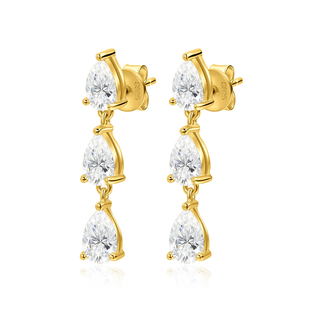 Pear Cut Moissanite Women Drop Dangle Earrings 925 Sterling Silver Hot Fashion