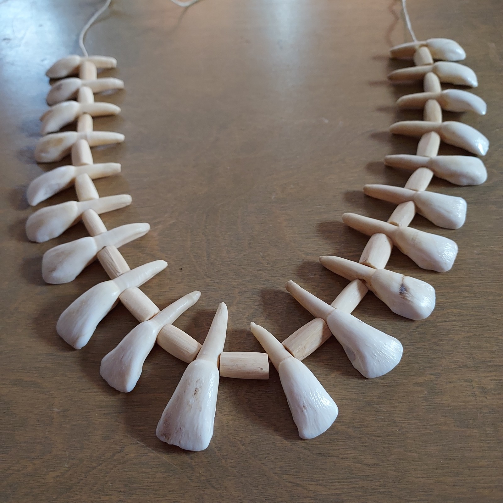 REAL Natural Vintage Tribal Ethnic Necklace Tooth / 20 TEETH + Animal BONES