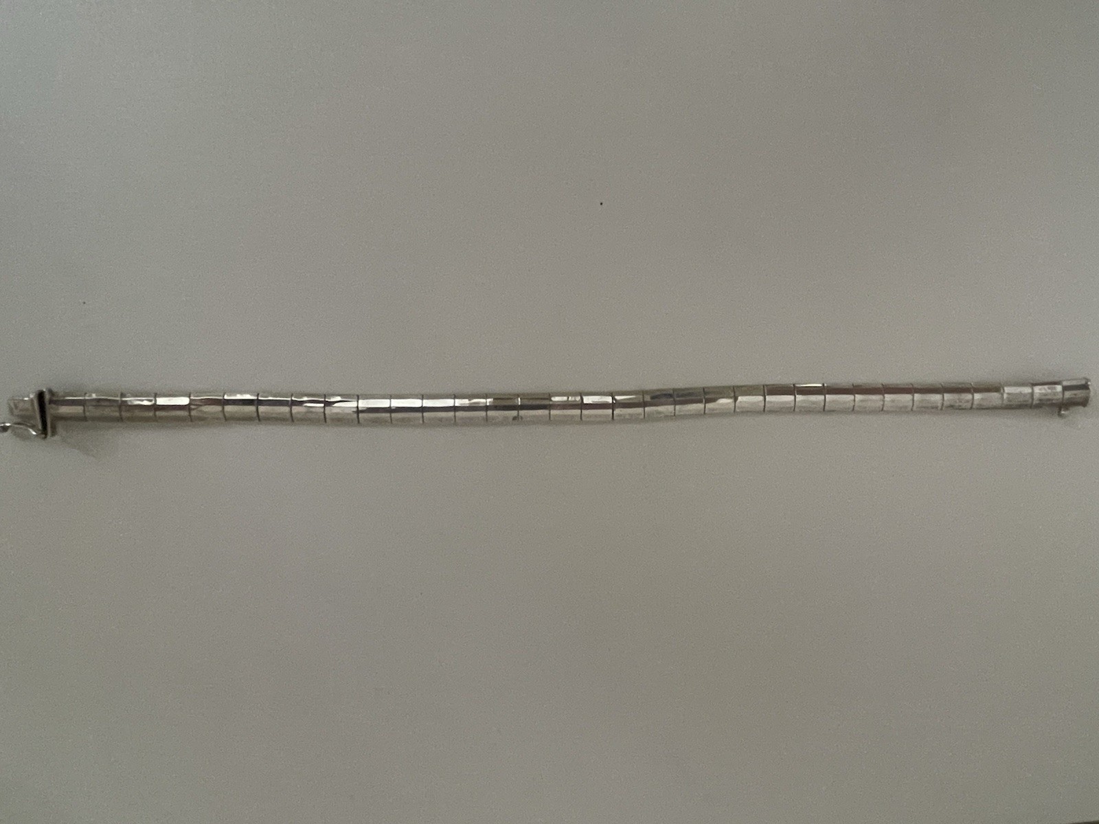 Vintage Sterling Silver 925 Flexible Bangle Bracelet-Made in Italy-Diamond Cut