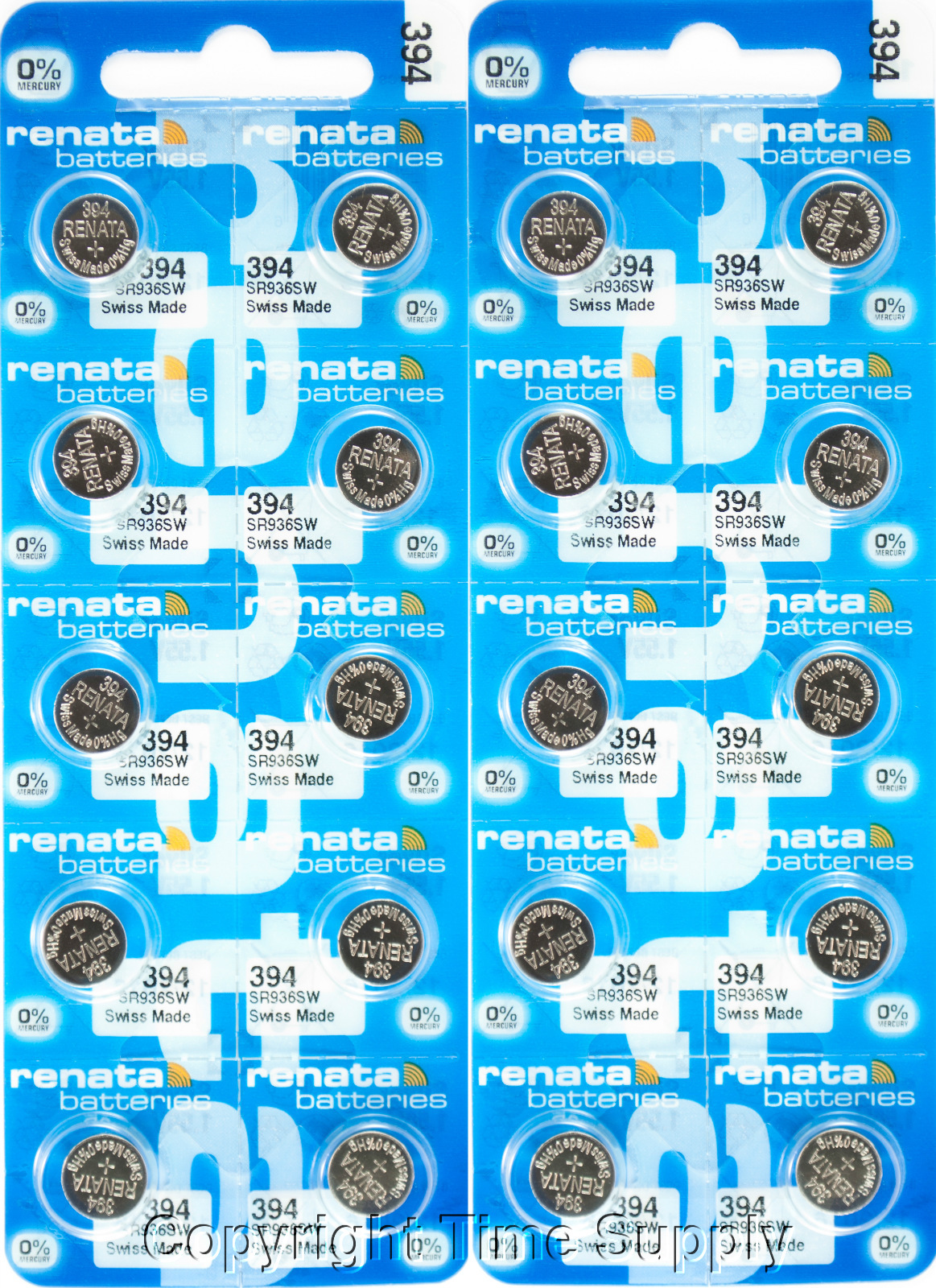 20 pcs 394 Renata Watch Batteries SR936SW 0% MERCURY