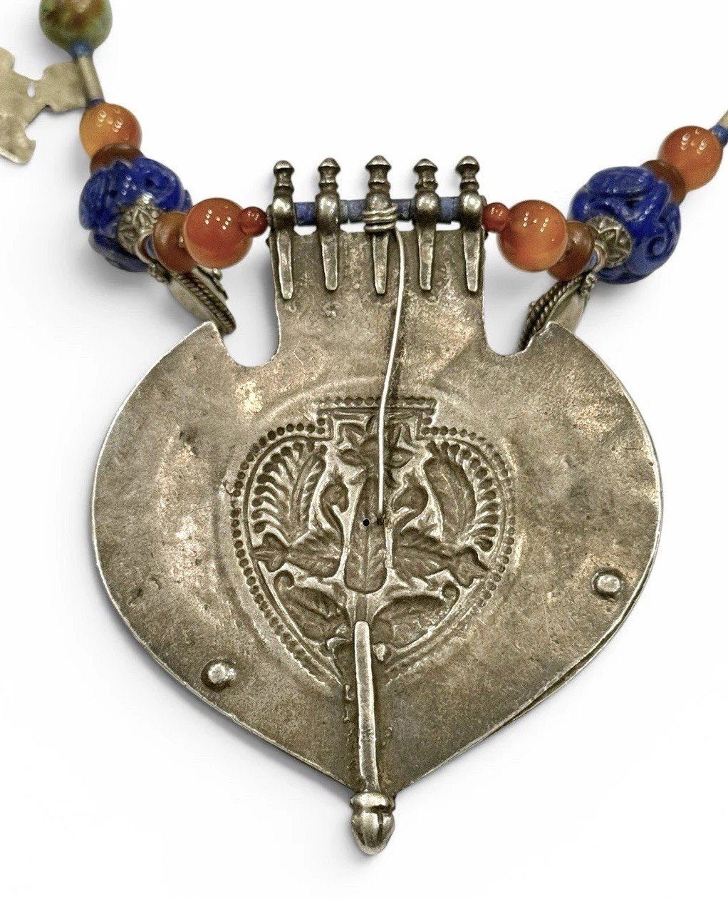 Jody P Artisan Tribal Fusion Ethnic Statement Necklace with Mixed Stone Beads
