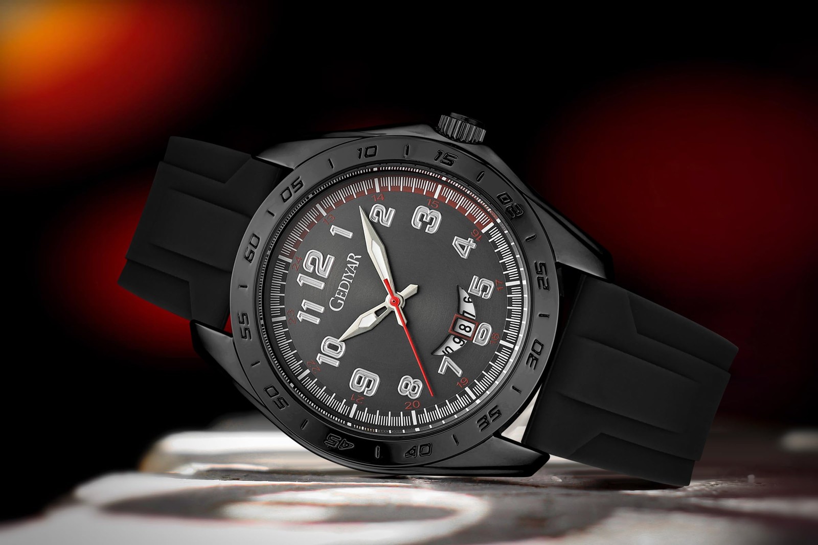 Mens Wrist Watch Big Dial Numbers Casual Business Sport Waterproof Silicone Band
