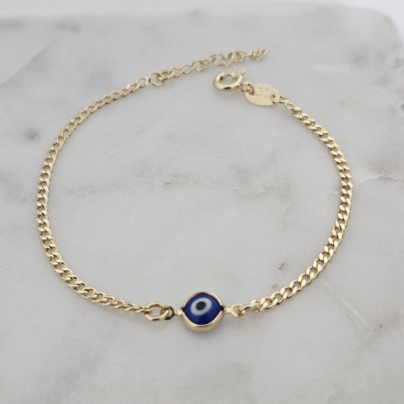 18k Gold Filled blue Evil Eye bracelet Protection bracelet Waterproof bracelet